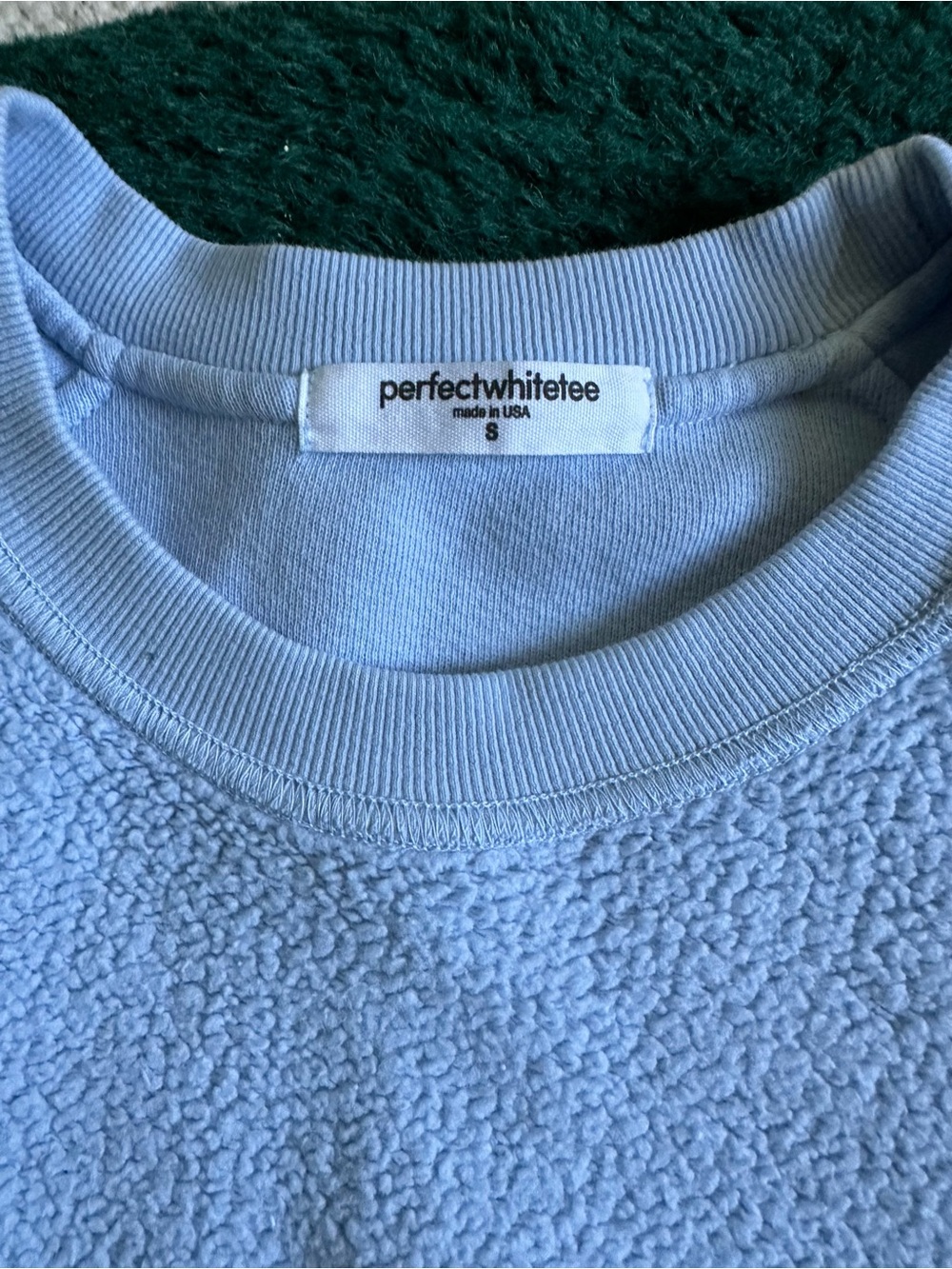 Perfectwhitetee Ziggy Sweatshirt powder blue size small - Picture 2 of 3